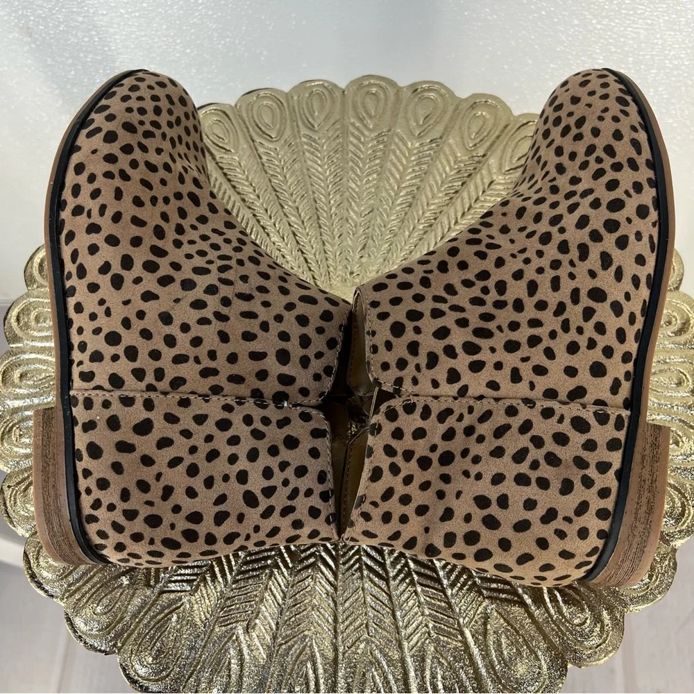 Cat & Jack Leopard Print Ankle‎ Boots | Girls Size 4